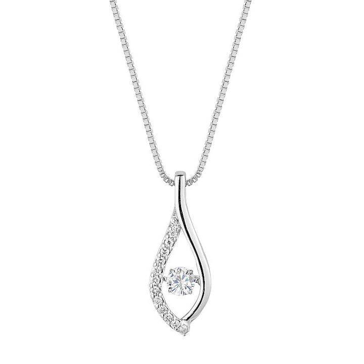 Forever Classic Sterling Silver 9/10 Carat T.w. Lab-created Moissanite Marquise Pendant, Women's, Size: 18, White