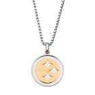 Two Tone Stainless Steel Men's Pittsburgh Steelers Pendant Necklace, Size: 22, Grey