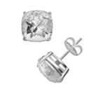 Illuminaire Silver Plate Crystal Stud Earrings - Made With Swarovski Crystals, Women's, White