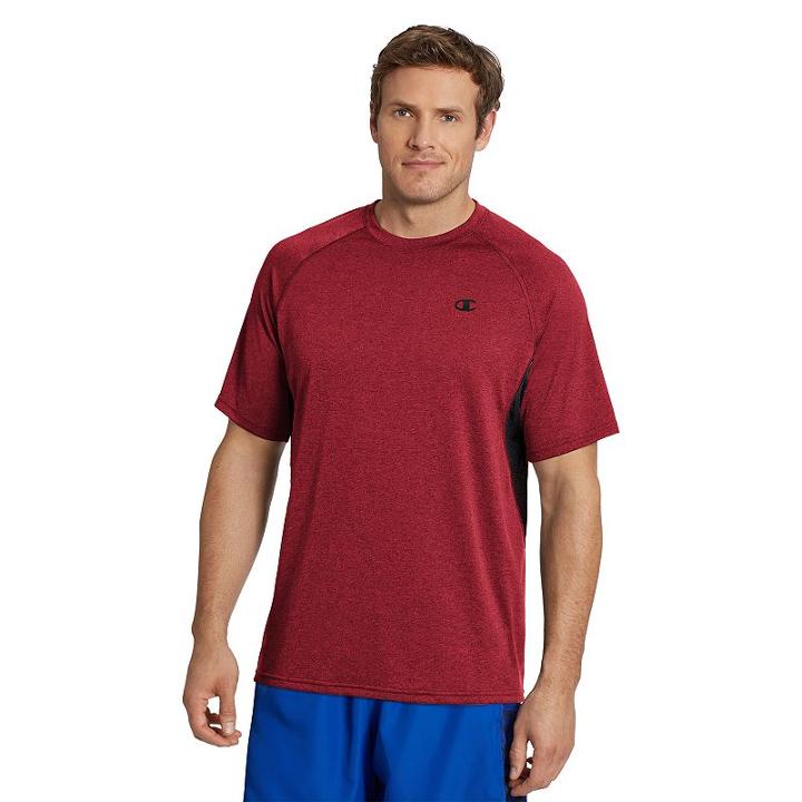 Men's Champion Vapor Heathered Tee, Size: Large, Med Red