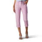 Women's Lee Nikki Cuffed Comfort Waist Poplin Capris, Size: 18 Avg/reg, Lt Purple