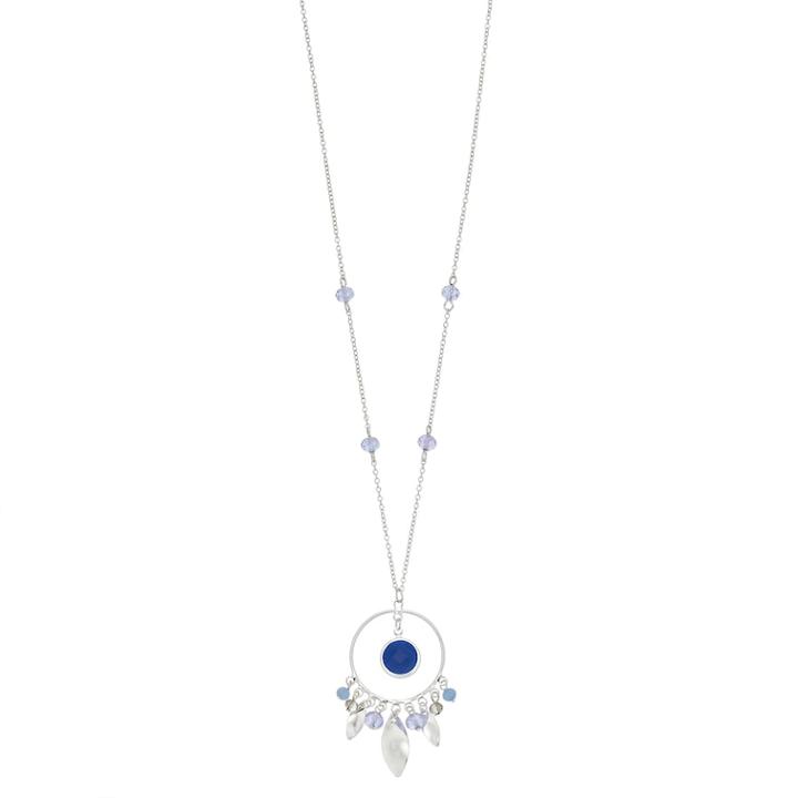 Lc Lauren Conrad Blue Circle Pendant Necklace, Women's