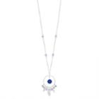 Lc Lauren Conrad Blue Circle Pendant Necklace, Women's