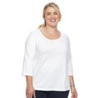 Plus Size Croft & Barrow&reg; Pleated Tee, Women's, Size: 2xl, White