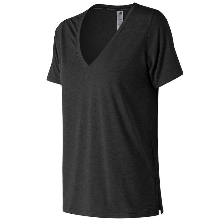 Women's New Balance Transform Short Sleeve Tee, Size: Small, Dark Grey