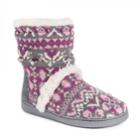 Women's Muk Luks Holly Knit Boot Slippers, Size: Small, Med Grey