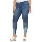 Plus Size Jennifer Lopez Colorblock Skinny Jeans, Women's, Size: 24 W, Dark Blue