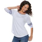 Juniors' So&reg; Long Sleeve Varsity Tee, Teens, Size: Medium, Lt Purple