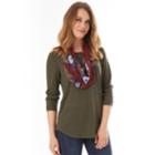 Women's Apt. 9&reg; Ruched Tee & Scarf Set, Size: Xl, Green (olive)