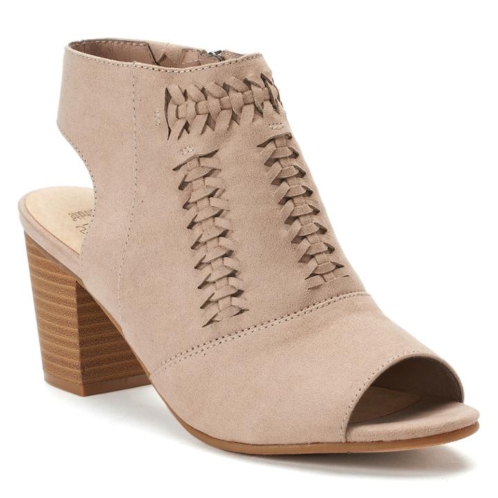Sonoma Goods For Life&trade; Honoria Women's High Heel Ankle Boots, Size: Medium (6.5), Lt Beige