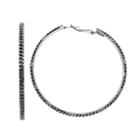 Simply Vera Vera Wang Curb Chain Overlay Nickel Free Hoop Earrings, Women's, Oxford