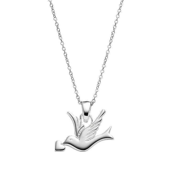 Primrose Sterling Silver Dove Pendant Necklace, Women's, Grey