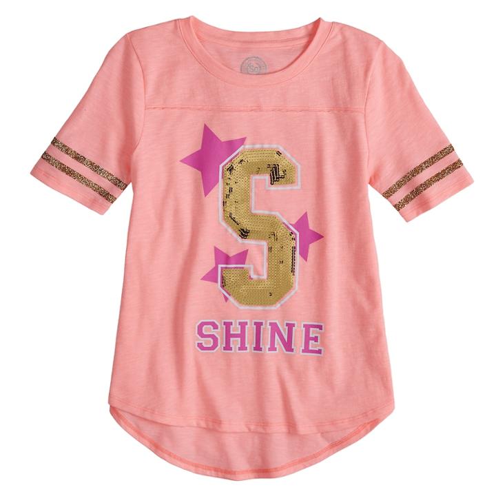 Plus Size Girls 7-16 So&reg; Varsity Graphic Tee, Size: 12 1/2, Brt Pink