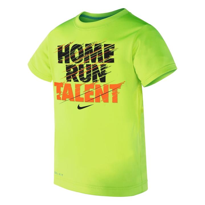 Boys 4-7 Nike Home Run Talent Logo Graphic Tee, Size: 7, Lt Yellow
