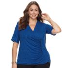 Plus Size Dana Buchman Wrap Top, Women's, Size: 2xl, Blue