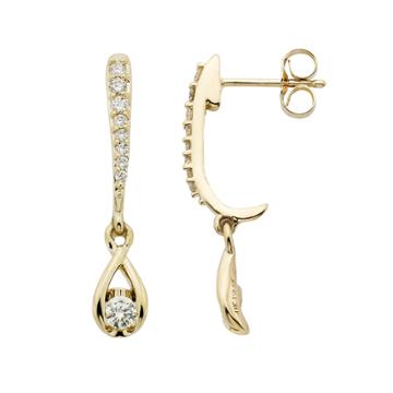 Sirena Collection 14k Gold 1/3 Carat T.w. Diamond Linear Teardrop Earrings, Women's, White
