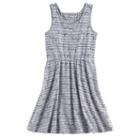 Girls 4-10 Jumping Beans&reg; Patterned Racerback Skater Dress, Size: 10, Light Grey