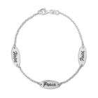 Sterling Silver Hope, Peace & Faith Bracelet, Women's, Size: 7, Grey