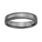 Stacks And Stones Ruthenium-plated Sterling Silver Milgrain Stack Ring, Women's, Size: 8, Grey