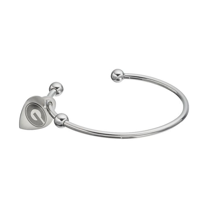 Fiora Stainless Steel Georgia Bulldogs Charm Cuff Bracelet, Women's, Size: 7.5, Grey