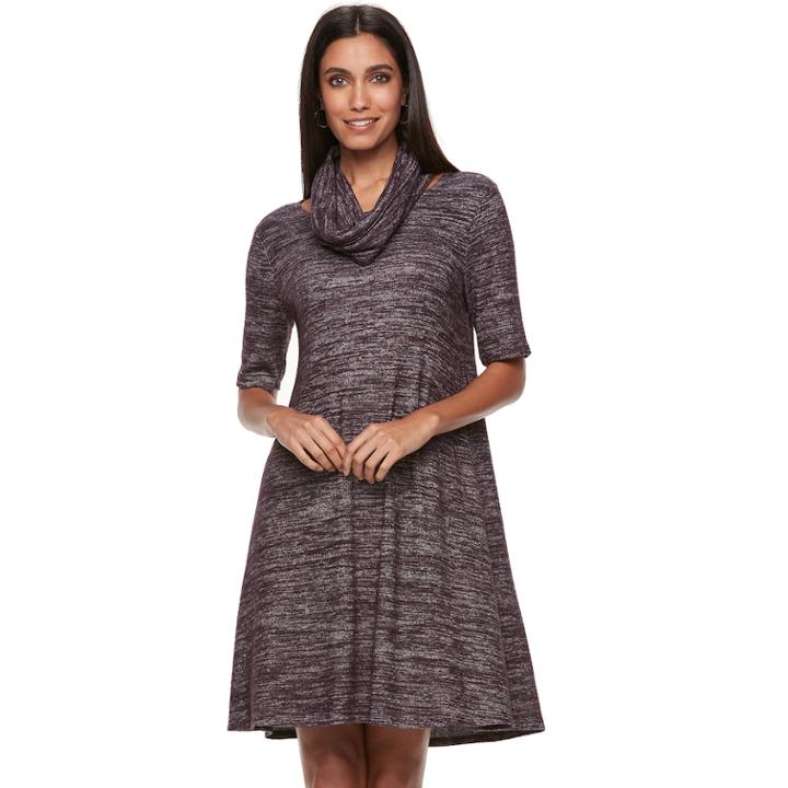 Women's Apt. 9&reg; Infinity Scarf & Marled Dress, Size: Medium, Purple