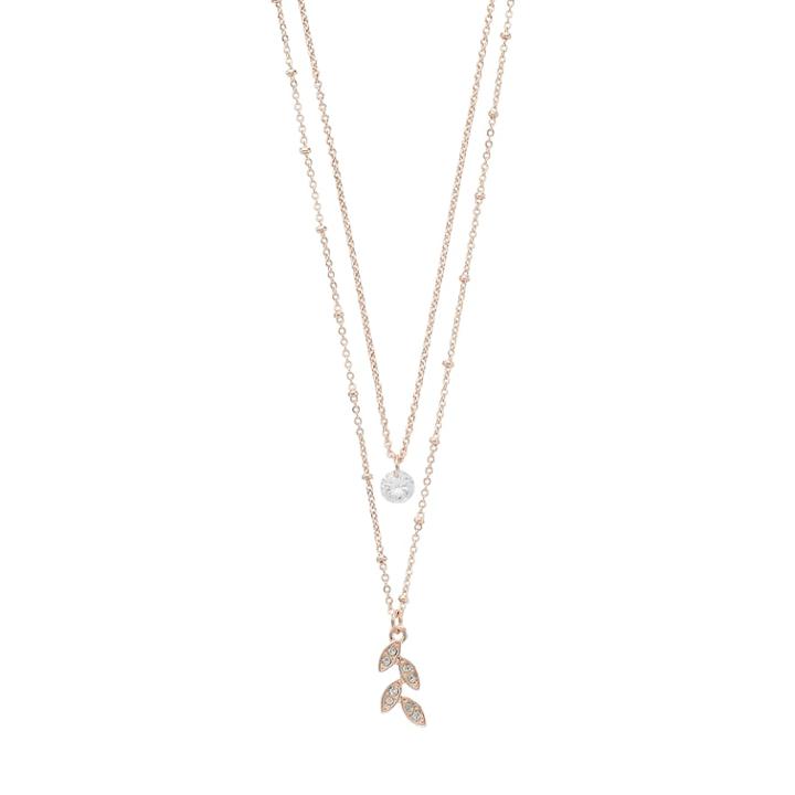 Lc Lauren Conrad Layered Leaf Necklace, Women's, Pink