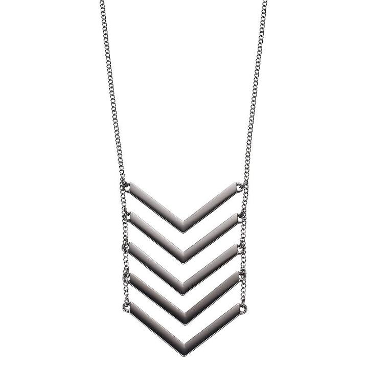 Chevron Ladder Necklace, Women's, Black