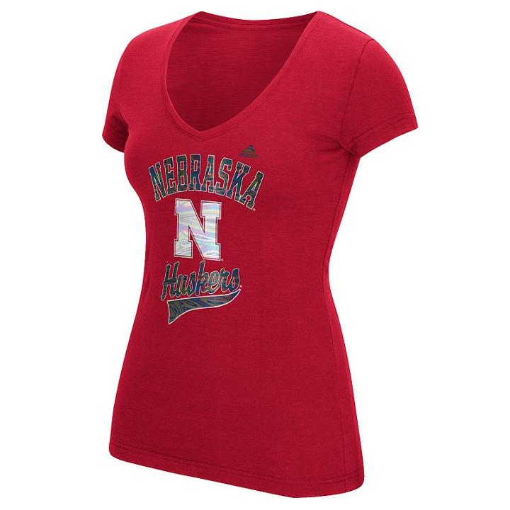 Women's Adidas Nebraska Cornhuskers Script Tee, Size: Medium, Red