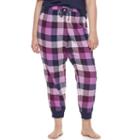 Juniors' Plus Size So&reg; Pajamas: Naptime Squad Flannel Jogger Pants, Teens, Size: 3xl, Brt Purple