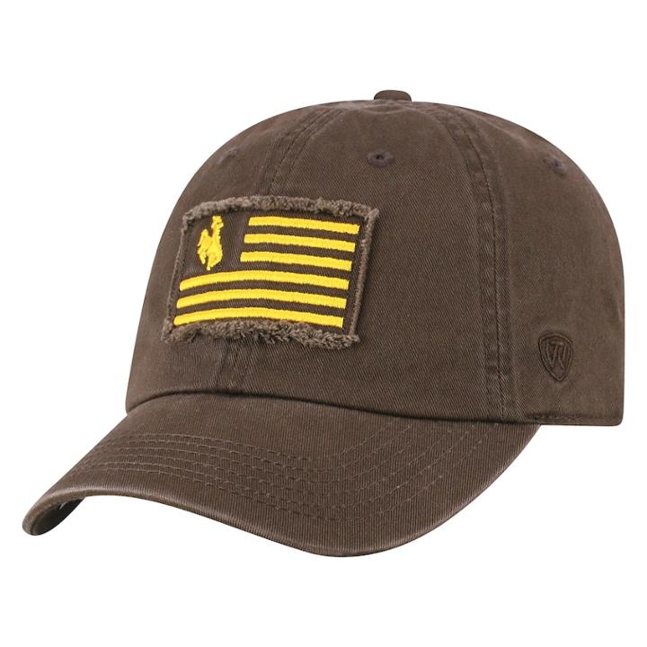 Adult Top Of The World Wyoming Cowboys Flag Adjustable Cap, Men's, Dark Brown