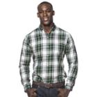 Big & Tall Chaps Classic-fit Plaid Button-down Shirt, Men's, Size: 3xb, Black