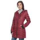 Women's Halitech Lightweight Packable Puffer Coat With Hood, Size: Xl, Red