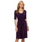 Women's Chaps Solid Knot-front Empire Dress, Size: Xs, Purple