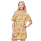 Juniors' Lily Rose Cold-shoulder Shift Dress, Teens, Size: Xs, Med Orange