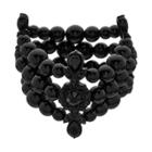 Simply Vera Vera Wang Black Beaded Multi Row Stretch Bracelet, Women's