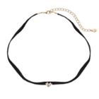 Lc Lauren Conrad Simulated Crystal Chevron Faux Suede Choker Necklace, Women's, Black