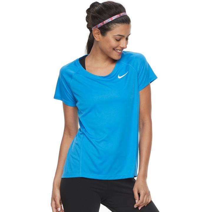 Women's Nike Dry Miler Mesh Running Top, Size: Medium, Brt Blue
