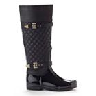 Henry Ferrera J Women's Water-resistant Quilted Rain Boots, Size: 9, Black