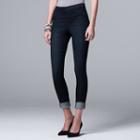 Women's Simply Vera Vera Wang Pull-one Jeggings, Size: 6, Dark Blue