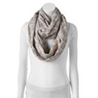 Apt 9&reg; Leopard Jacquard Infinity Scarf, Women's, White Oth