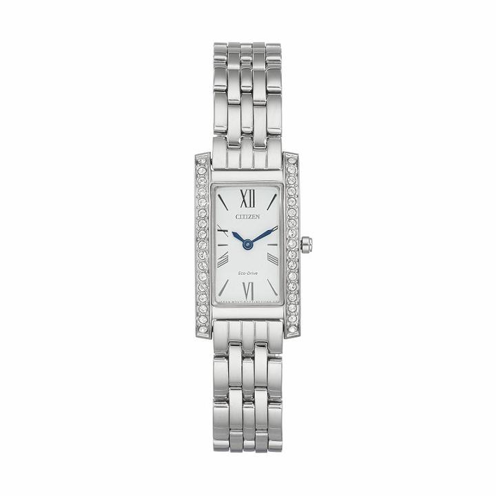 Citizen Eco-drive Women's Silhouette Crystal Stainless Steel Watch - Ex1470-51a, Size: Small, Grey
