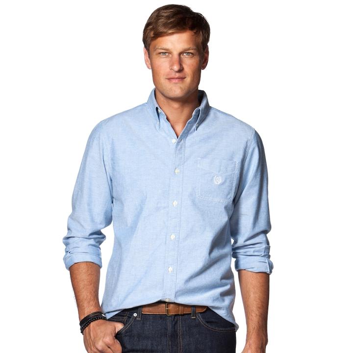 Men's Chaps Classic-fit Stretch Oxford Button-down Shirt, Size: Xl, Blue