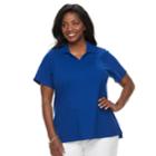 Plus Size Croft & Barrow&reg; Johnny Collar Polo, Women's, Size: 1xl, Dark Blue