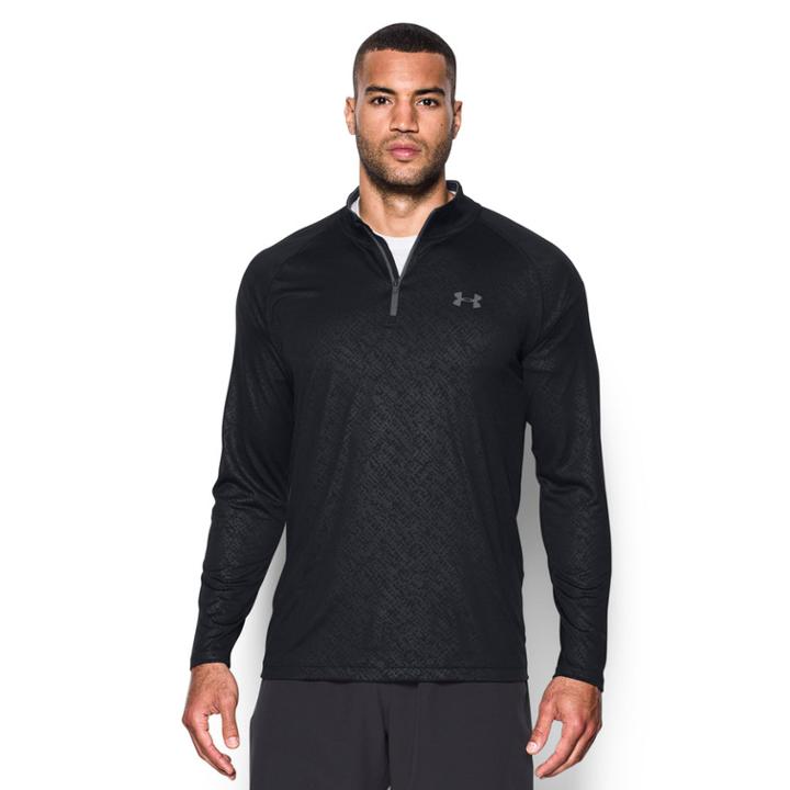 Men's Under Armour Tech Embossed Quarter-zip Top, Size: Xxl, Black
