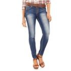 Juniors' Wallflower Belted Embroidered Skinny Jeans, Girl's, Size: 1, Lt Yellow