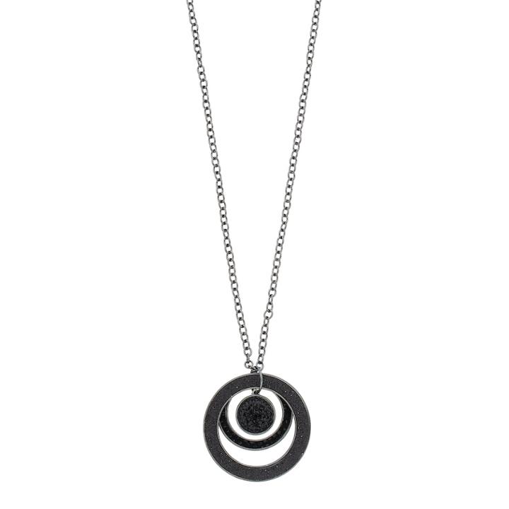 Black Orbital Circle Pendant Necklace, Women's, Oxford