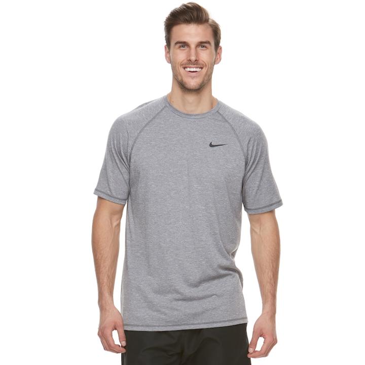 Big & Tall Nike Swim Heathered Hydroguard Tee, Men's, Size: L Tall, Grey