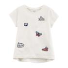 Girls 4-8 Carter's Embellished Short-sleeved Tee, Size: 6x, White