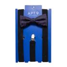 Men's Apt. 9&reg; Tonal-striped Pre-tied Bow Tie & Suspenders Set, Brt Purple
