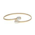 Pearlustre By Imperial 10k Gold Freshwater Cultured Pearl Flexible Bangle Bracelet, Women's, Size: 7.5, White